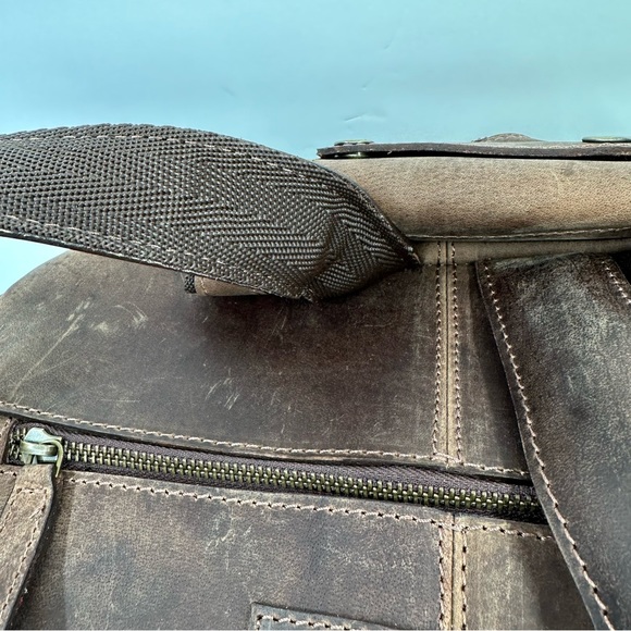 Luxeoria Genuine Leather Travel Backpack Handmade Retro Style NWT - Picture 13 of 15